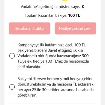 Vodafone Link At Kazan Kampanyasına Arkadaşımı Davet Ettim Fakat Para Gelmedi