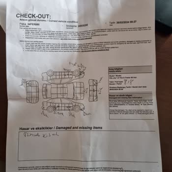 Goldcar Kiralık Araçtan Alınmak İstenen Hasar Bedeli