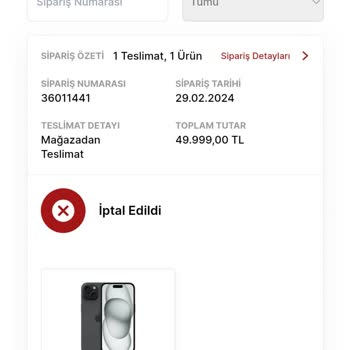 Optimum Outlet (İstanbul) Telefonu Zamlı Fiyattan Satmak İçin Siparişimi İptal Ettiler