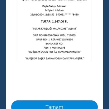 Elekse Ödeme Kuruluşu Eleksa/Vallet Üzerinden Tüv Türk Muayenesi İçin 1547 TL Çekildi.