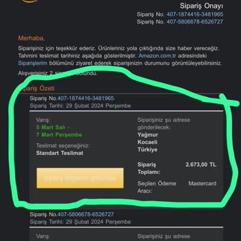 Amazon Ücret İademi Tarafıma Yapmadı