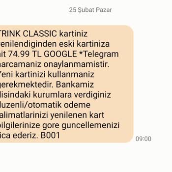 Google *Telegram Adı Altında Haberim Olmadan Kartımdan Para Çekiyor...