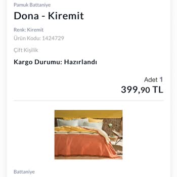 Yataş Bedding Ürünü Gönderme