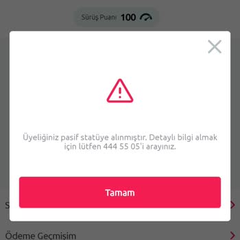 TikTak Kirala Hiçbir Sebep Yokken Üyeliğim Pasif Statüye Alındı