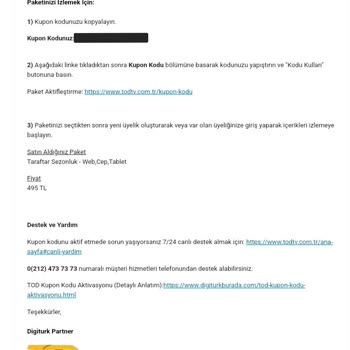 Digiturk/TodTv Üyelik Sorunu
