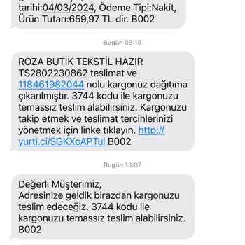 Roza Butik Beden Değişimi Beklentisi Karşılanmadı
