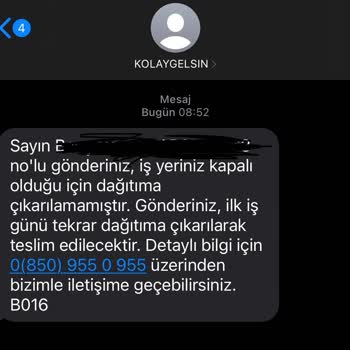 Kolay Gelsin Kargomu Çalışma Saati Başlamadan Önce Adres Kapalı Deyip Getirmediler