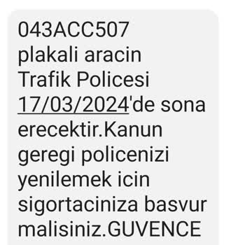 Güvence Hesabı Güvence Hsb Dan Gelen Mesaj