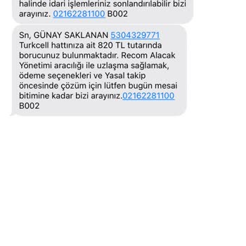 Turkcell Recom. Takip Beni Rahat Bırak
