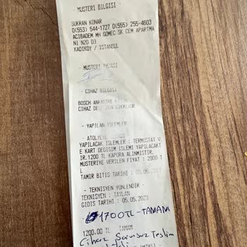 Alp Yapı Teknik - Kadir Çolak Ankastre Fırın Arızası Ve Hizmet Kusuru