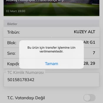 Passolig Bilet Devri Yapılamaması
