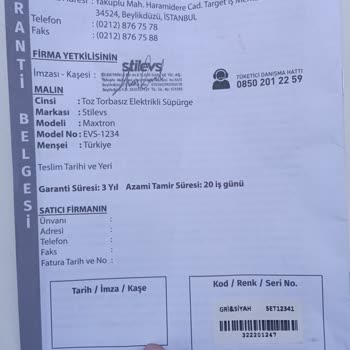 Stilevs Süpürge İkinci Kullanımda Bozuldu