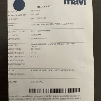 Mavi Üretim Hatalı Kot Pantolon