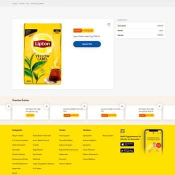 Şok Market Lipton Çay Web Sitesi Fiyat Farkı