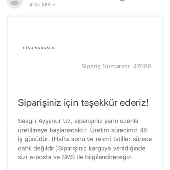 Vina Seramik İade Talebi Sorunu
