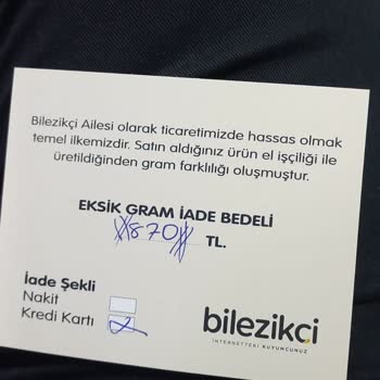Bilezikci.com Eksik Gram Bedeli Kartıma Yatmadı!.