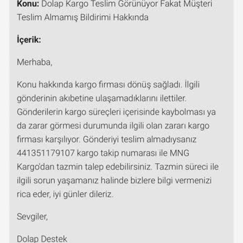 MNG Kargo Tazmin İadesi Lütfen İlgilenin Artık