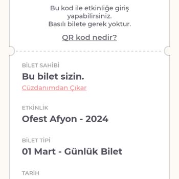 Milyon Bilet O'FEST Afyon'da Biletlerimizin Parasının İade Edilmesini İstiyoruz.