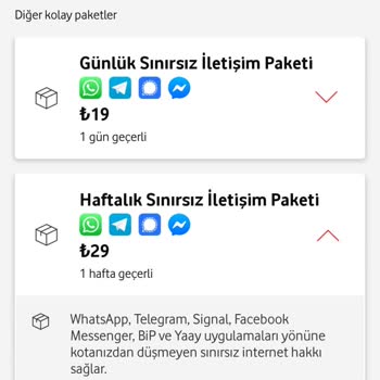 Vodafone Sınırsız İletişim Paketi Kullanamıyorum