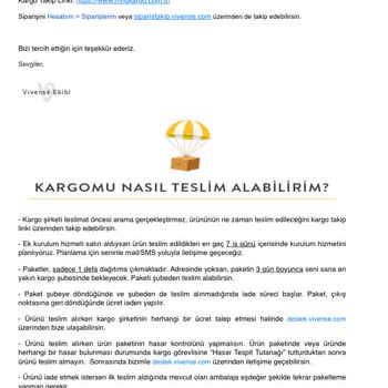 Vivense Home&Living Kargoya Verilmeyen Ürünü Vermiş Gibi Takip No Gönd