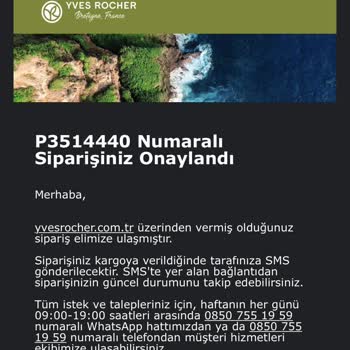 Yves Rocher Markasından Verdiğim Sipariş Görünmüyor!