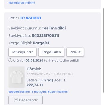 LC Waikiki Kargom Yok. Ama İletildi Yazıyor