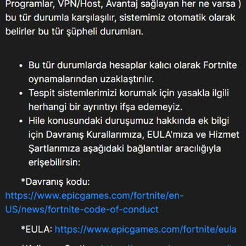 Fortnite Haksız Yere Ban Yeme