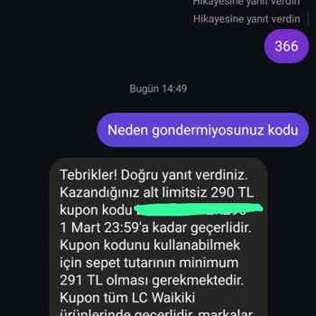 LCW Hediye Kod Mağduriyeti