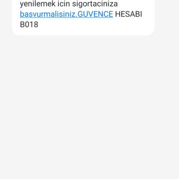 Güvence Hesabı Sigorta Mesajı Gelmesi