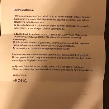 Hotiç Ayakkabı Kusurlu Üründen Kaynaklı Yaşattığı Mağduriyet
