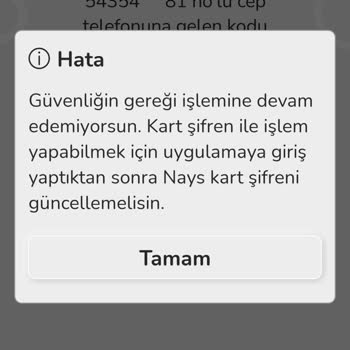 Nays Karttaki Para İadesi