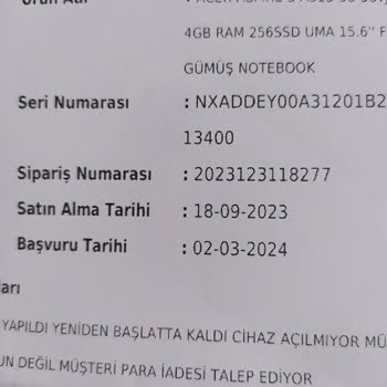 Teknosa Değişim Ve Para İadesi Yapmıyor