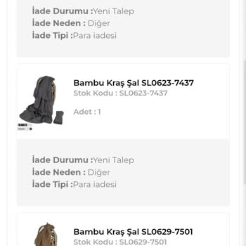 Yazma Deryası Ürünleri İade Etmek İstiyorum