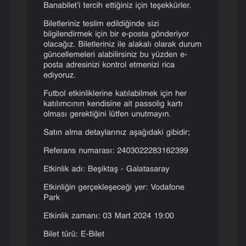 Banabilet.com Bilet Satın Aldım Henüz Tanımlanmadı