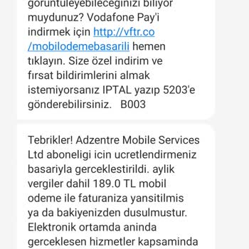 Vodafone Pay Ve Mobbyland Üyeliği Onay Vermeden Para Alınması
