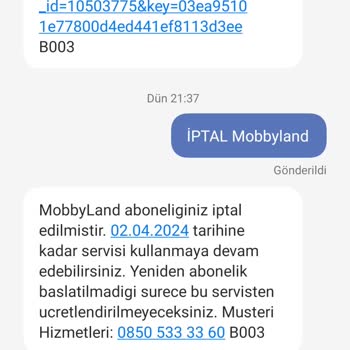 Vodafone Pay Ve Mobbyland Üyeliği Onay Vermeden Para Alınması