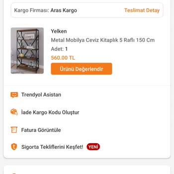 Trendyol Prodizayn Satıcısından Gelen Kitaplık Yamuk Duruyor Kaynak