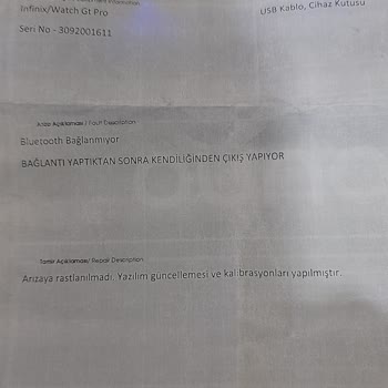 Ouno Service Vodafone Yanımda Mağazasından Aldığım İnfinix Marka Akıllı Saat