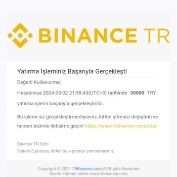 Binance TR Hesabıma Giriş Yapmadan Para Çekilmiş Para Aktarılmış