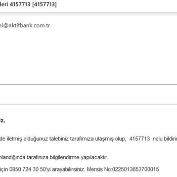 Aktif Bankta Müşteri Olmadığım Halde Müşteri Gibi Mail Atılıyor