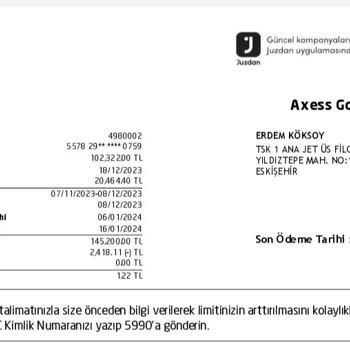 Akbank Hatalı Kredi Kartı Ekstresi Hesaplama Ve Müşteriye Faiz Borcu