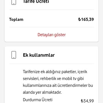 Vodafone Tarifemde Bulunmamasına Rağmen Durma Özelliği Ücreti Alınıyor Faturada