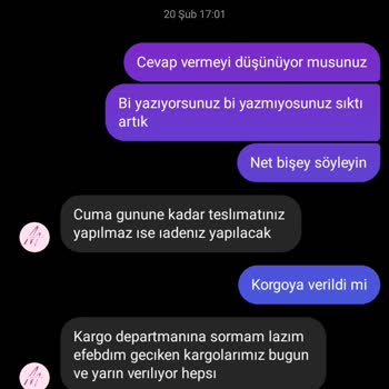 By Merve Kaya Ürün Teslimatında Yaşanan Gecikme Ve İletişim Sorunu