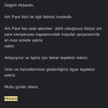 Akbank Ek Faiz İşliyor