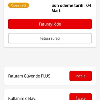 Vodafone Kullanılmayan Faturalandırılma Aşırı Fatura