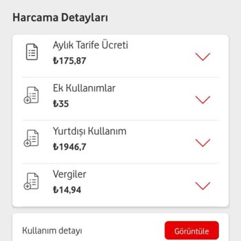 Vodafone Kullanılmayan Faturalandırılma Aşırı Fatura