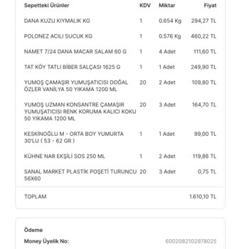 Migros Sanal Market Bilerek Fazla Gramajlı Ürün Gönderilmesi