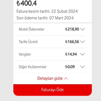 Vodafone Zaplium Uygulamasının Faturama Ücret Yansıtması
