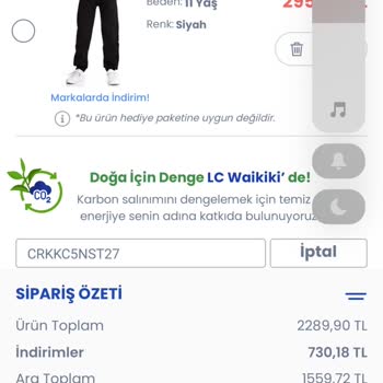 LCW Ödeme İşlemine Geçince Fiyat Farklılığı