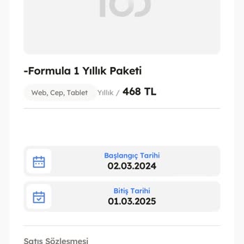 Tod TV FORMULA1 Yıllık Üyelik İptal Talebi Acil